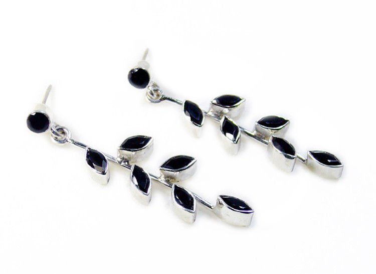 bewitching Black Onyx 925 Sterling Silver Black Earring Natural simply US