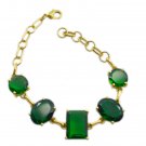 splendid Emerald CZ Gold Plated Green Bracelet Natural usually US gift