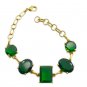 splendid Emerald CZ Gold Plated Green Bracelet Natural usually US gift
