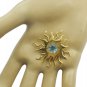 classy Blue Topaz CZ Gold Plated Blue Pendant Fashion suppiler US