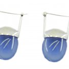 delicate Blue Chalcedony 925 Sterling Silver Blue Earring Natural indian US