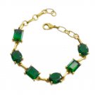 handsome Emerald CZ Gold Plated Green Bracelet genuine normaly US gift