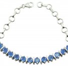 pleasing Chalcedony 925 Sterling Silver Blue Bracelet genuine suppiler US