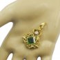 inviting Emerald CZ Gold Plated Green Pendant Glass Designer US