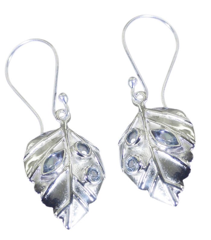 fair Blue Topaz 925 Sterling Silver Blue Earring Natural regular US