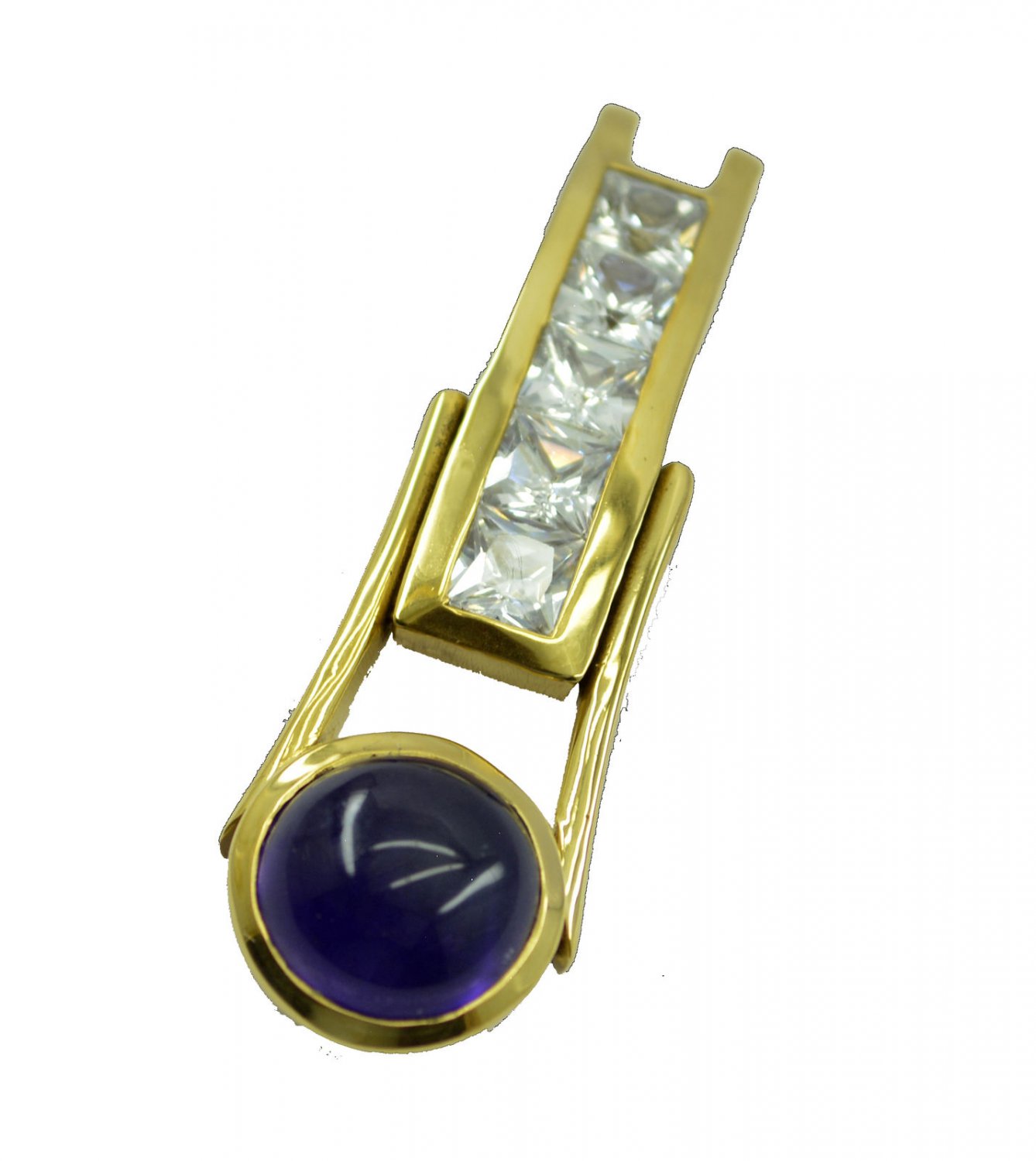 gorgeous Amethyst CZ Gold Plated Purple Pendant Fashion exporter US