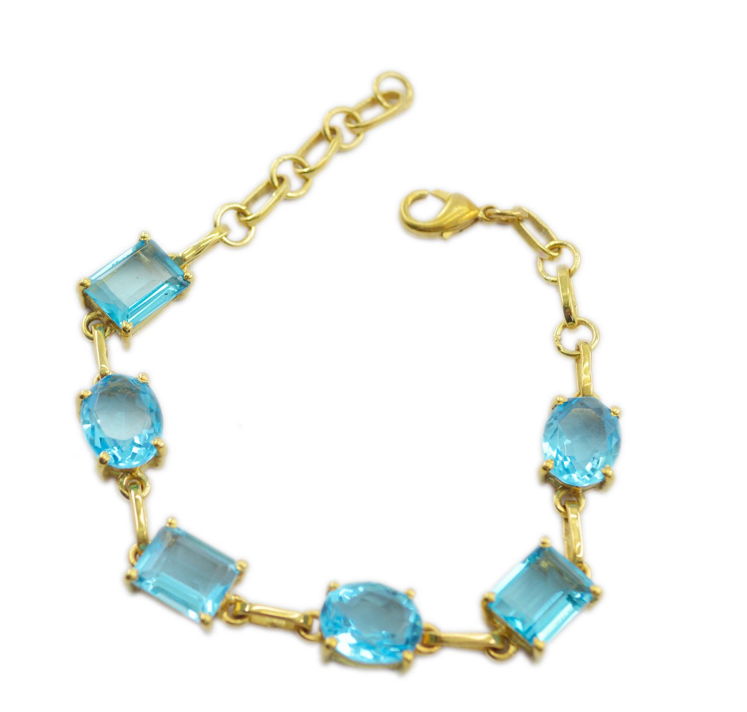 inviting blue topaz cz Gold Plated Blue Bracelet genuine indian US gift