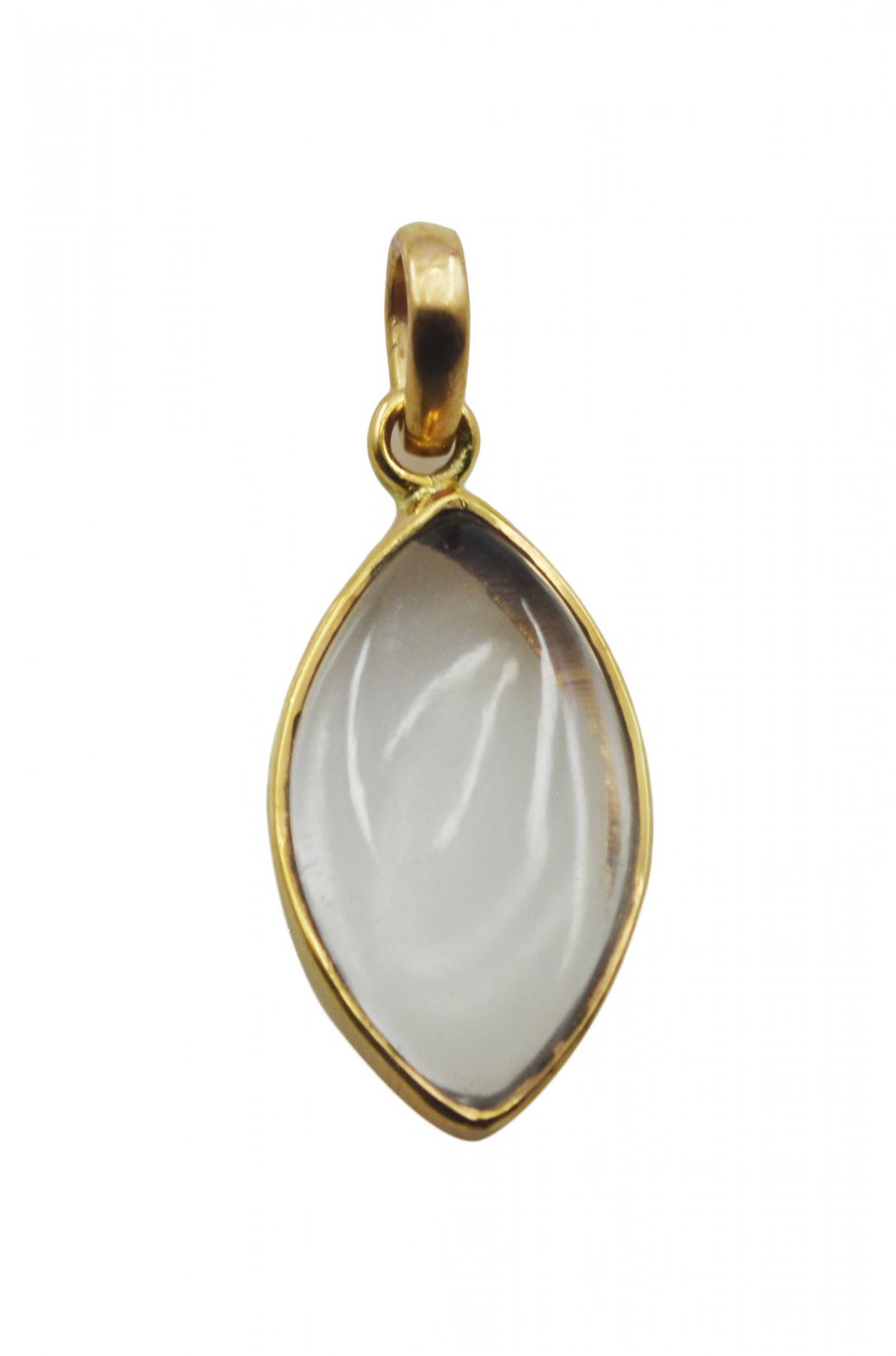 splendid Crystal Quartz Gold Plated White Pendant Glass casually US
