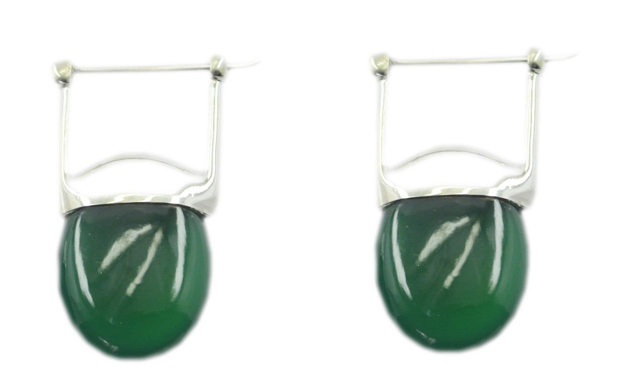 delicate Green Onyx 925 Sterling Silver Green Earring genuine gemstones US