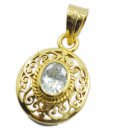 pleasing White CZ Gold Plated White Pendent Glass gemstone US