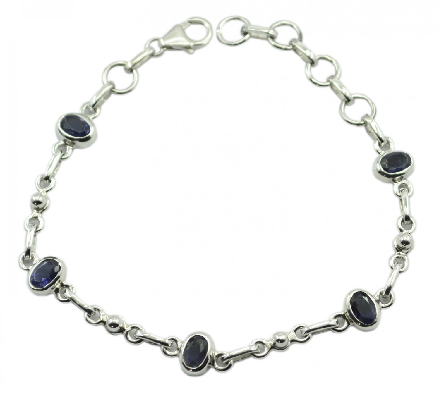 delicate Iolite 925 Sterling Silver Blue Bracelet Natural supply US