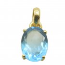 inviting Blue Topaz CZ Gold Plated Blue Pendant Fashion jewelry US