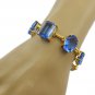 grand Blue Shappire CZ Gold Plated Blue Bracelet genuine jaipur US gift