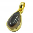 excellent Black Onyx Gold Plated Black Pendant Glass handcrafted US