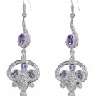 cute Amethyst 925 Solid Sterling Silver Purple Earring Natural usually US