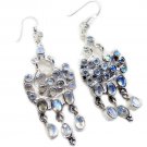 splendiferous Rainbow Moonstone Sterling Silver White Earring Natural common US