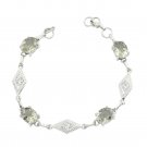fine-looking Green Amethyst 925 Solid Sterling Silver Green Bracelet US