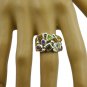 genuine Multi Multicolor Gemstones Silver Ring gift for christmas day US SZ 5-14