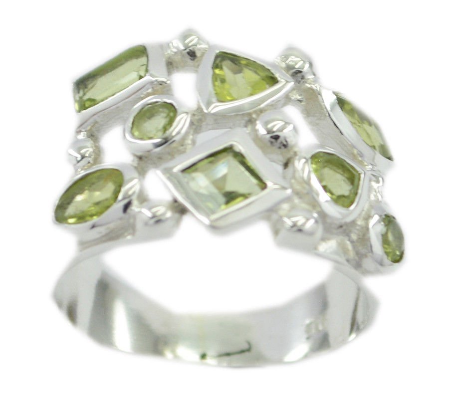 captivating Peridot 925 Sterling Silver Green Ring genuine gemstones US