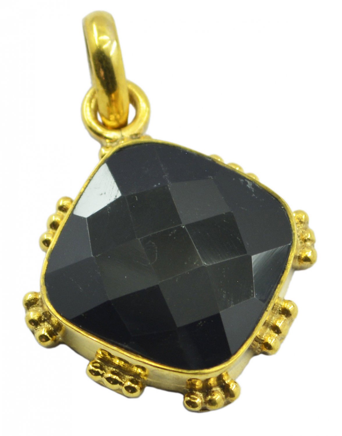 charming Black Onyx Gold Plated Black Pendant Glass jaipur US