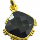 charming Black Onyx Gold Plated Black Pendant Glass jaipur US