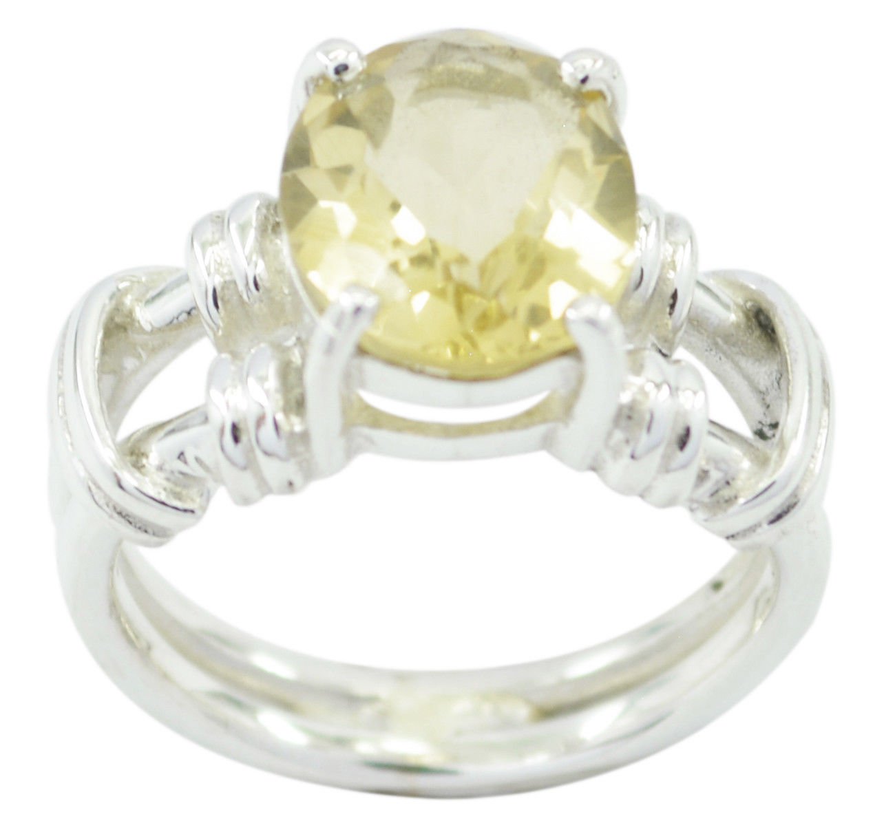refined real Citrine Yellow Gems Silver Ring gift for ladies and gent US SZ 5-14