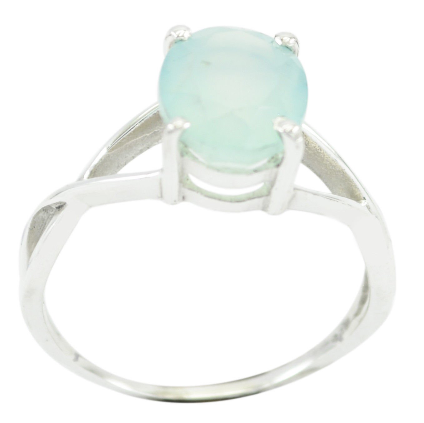 fair Aqua Chalcedony 925 Sterling Silver Blue Ring genuine jaipur US