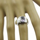 resplendent Natural Amethyst Purple Gemstone Silver Ring gift for friends  US SZ