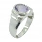 resplendent Natural Amethyst Purple Gemstone Silver Ring gift for friends US SZ
