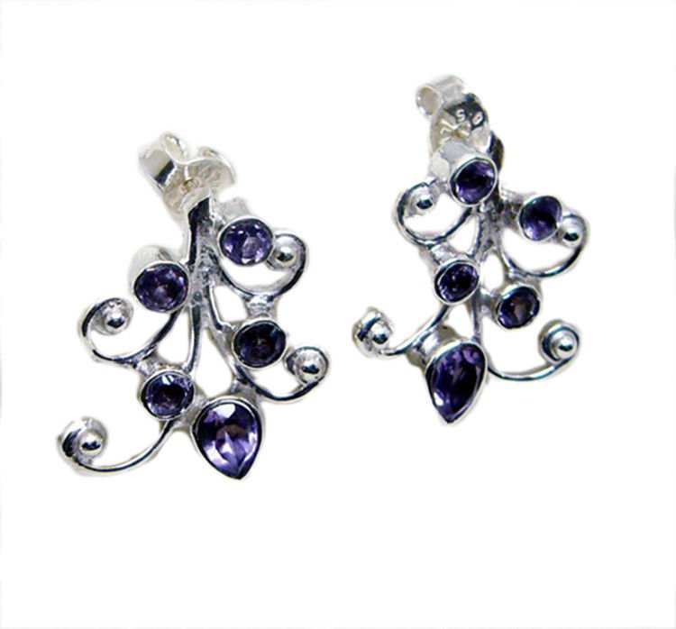 adorable Amethyst 925 Sterling Silver Purple Earring genuine suppiler US
