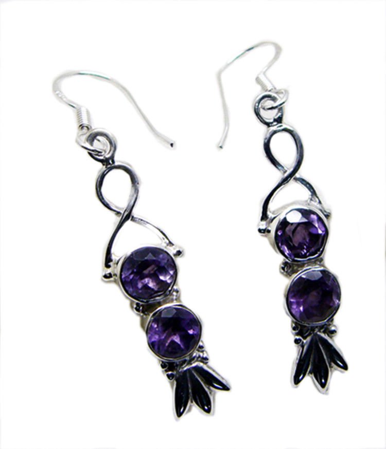 grand Amethyst 925 Sterling Silver Purple Earring Natural suppiler US
