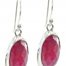 enticing Indian Ruby 925 Sterling Silver Red Earring genuine Designer US