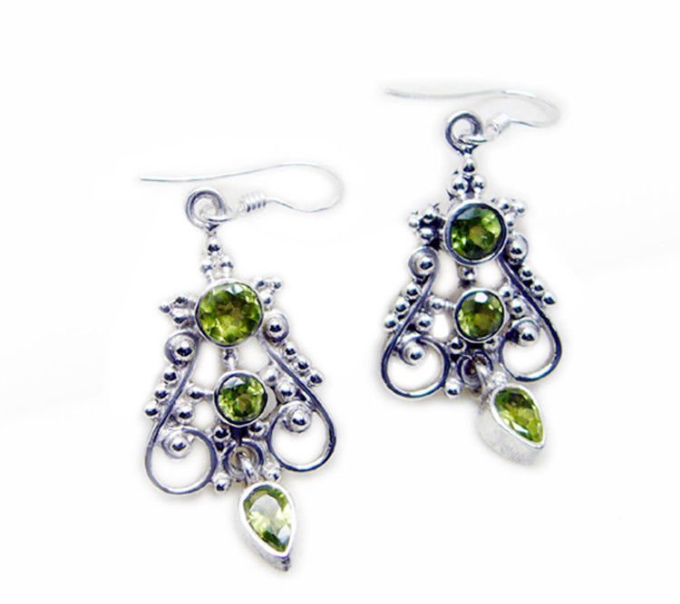 cute Peridot 925 Sterling Silver Green Earring genuine wholesale US