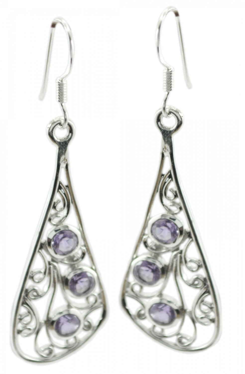 elegant Amethyst 925 Sterling Silver Purple Earring genuine usually US