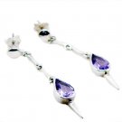 adorable Amethyst 925 Sterling Silver Purple Earring Natural exporter US