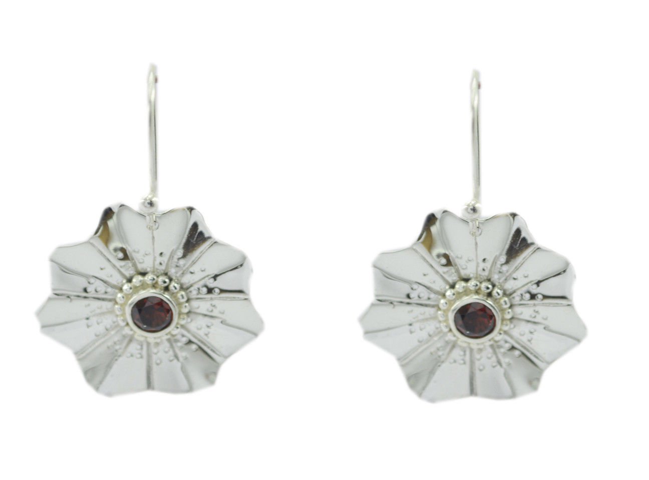 pulchritudinous Garnet 925 Sterling Silver Red Earring genuine supply US