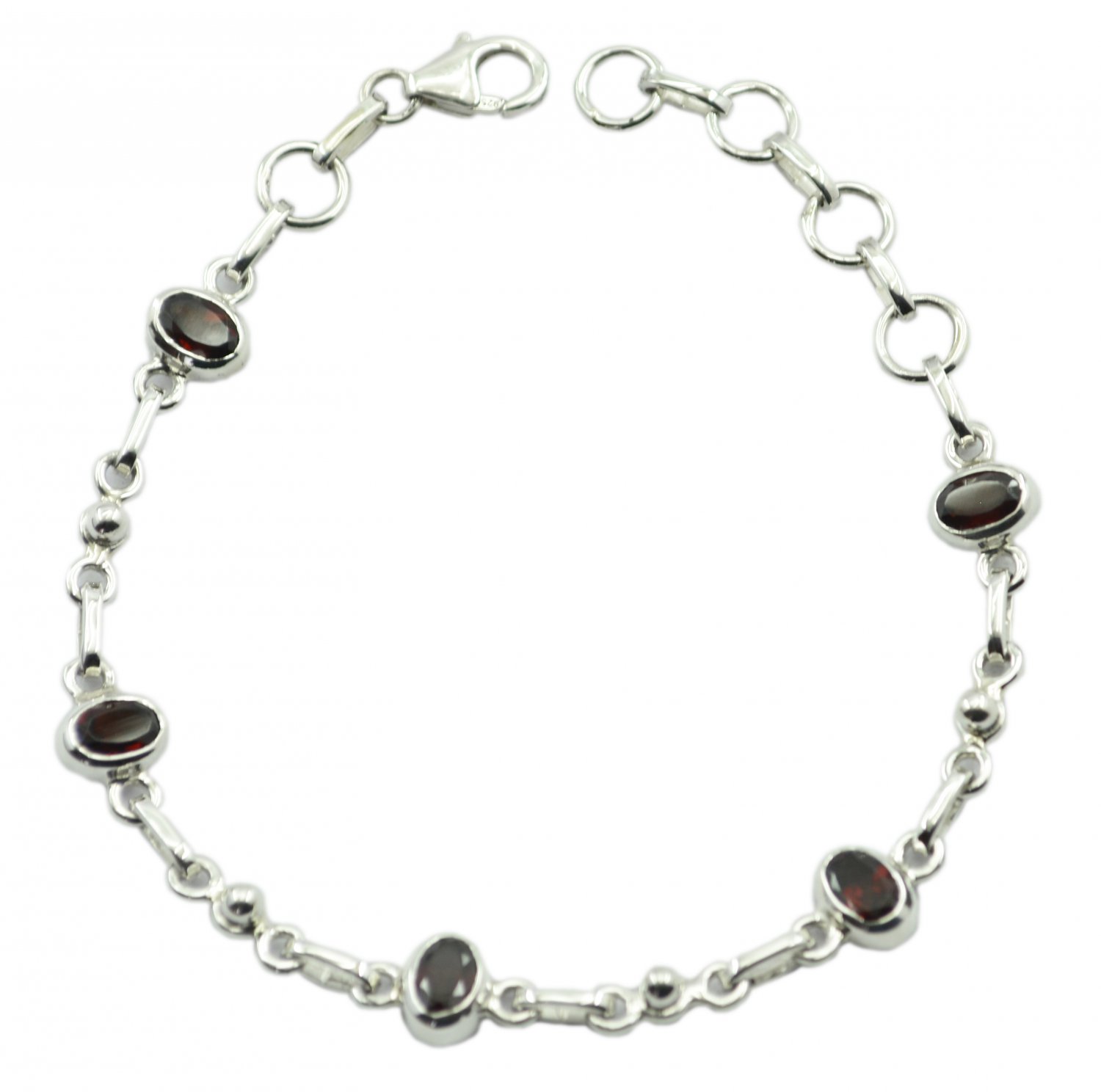 adorable Garnet 925 Sterling Silver Red Bracelet genuine jewelry US