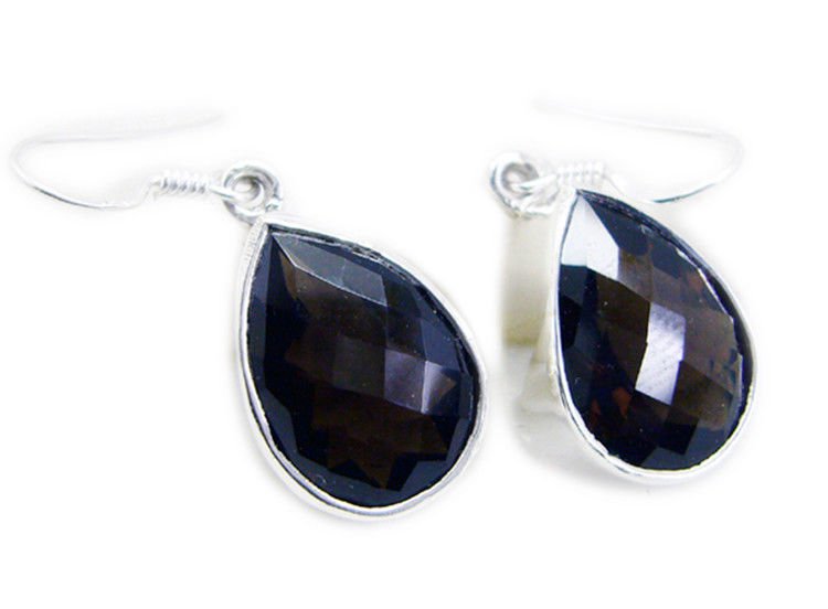 handsome Smoky Quartz 925 Sterling Silver Brown Earring Natural casually US