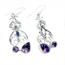 handsome Amethyst 925 Sterling Silver Purple Earring genuine usual US
