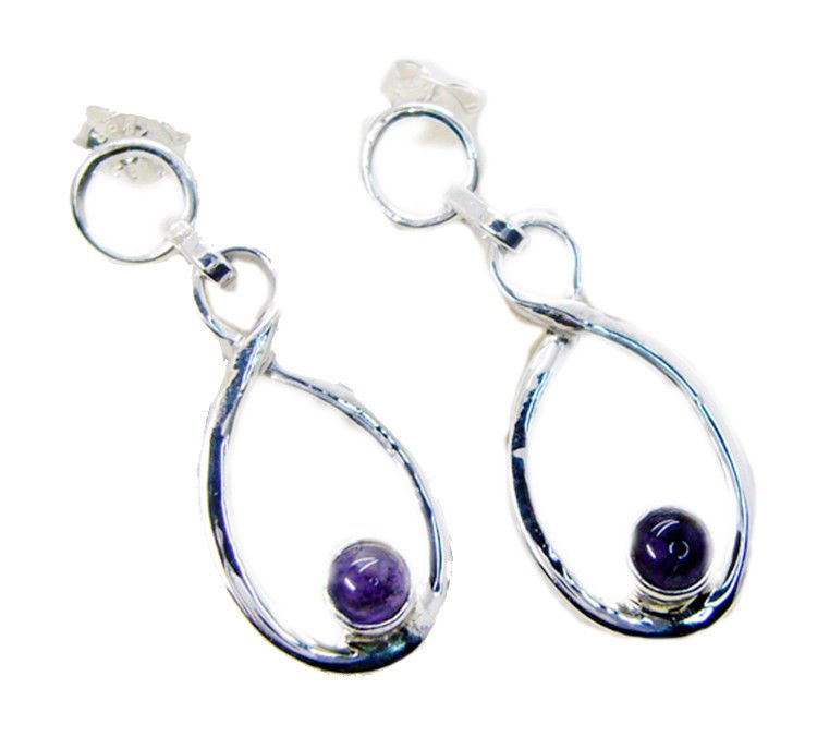 comely Amethyst 925 Sterling Silver Purple Earring Natural jewellery US