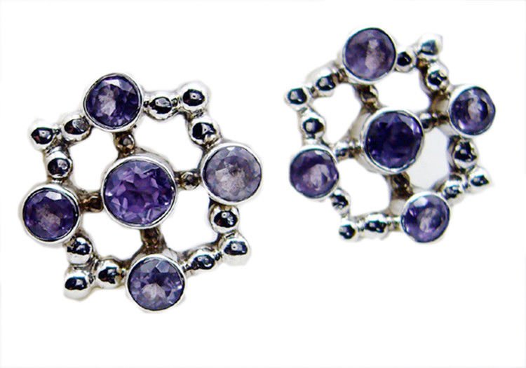 bewitching Amethyst 925 Sterling Silver Purple Earring Natural supplies US
