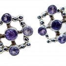 bewitching Amethyst 925 Sterling Silver Purple Earring Natural supplies US