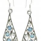 handsome Blue Chalcedony 925 Sterling Silver Blue Earring Natural gemstone US