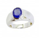 inviting Blue Shappire CZ 925 Sterling Silver Blue Ring Natural handcrafted US