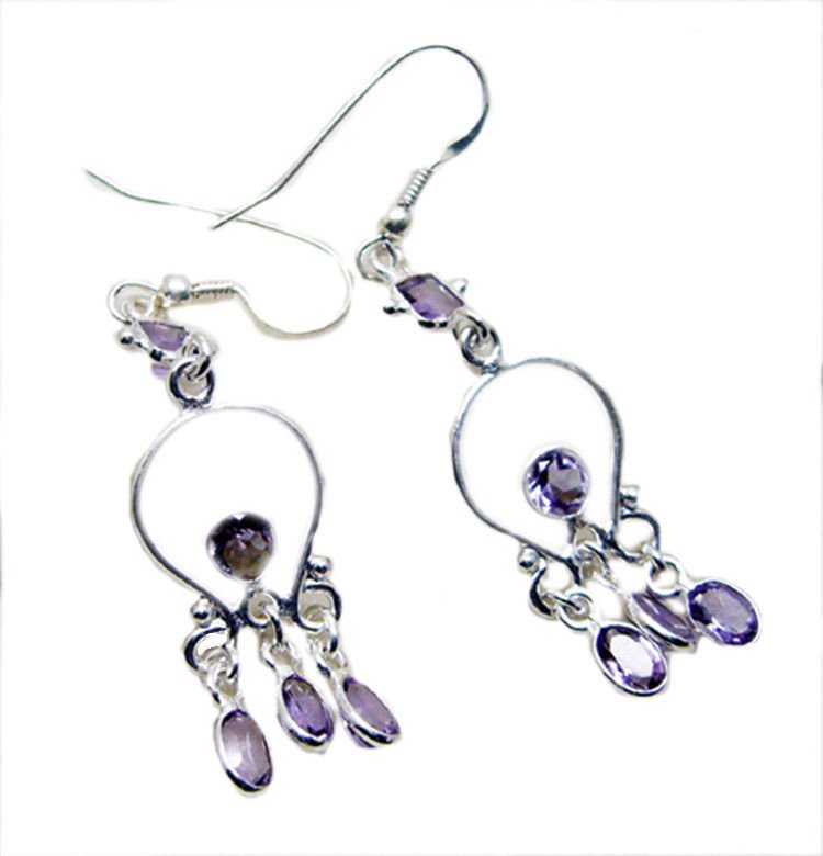 captivating Amethyst 925 Sterling Silver Purple Earring Natural wholesale US