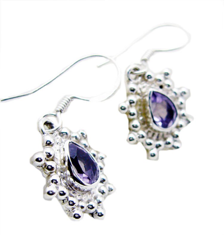 fascinating Amethyst 925 Sterling Silver Purple Earring genuine jewellery US