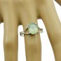 Nice Ring Genuine Perhnite Green Gemstones Silver Ring gift Father US 4-11