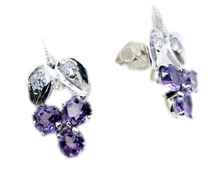 splendiferous Amethyst 925 Sterling Silver Purple Earring Natural suppiler US