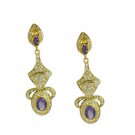 elegant Amethyst 925 Solid Sterling Silver Purple Earring Natural casually US