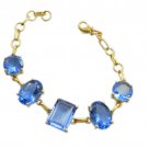 ideal Blue Shappire CZ Gold Plated Blue Bracelet Natural india US gift